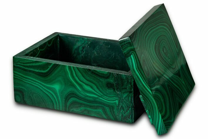 Wide Malachite Jewelry Box - DR Congo #335814